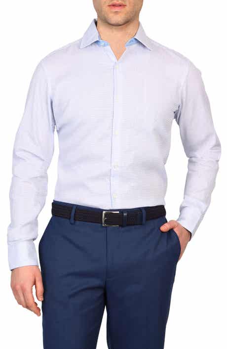 TailorByrd Trim Fit Dobby Non-Iron Stretch Dress Shirt