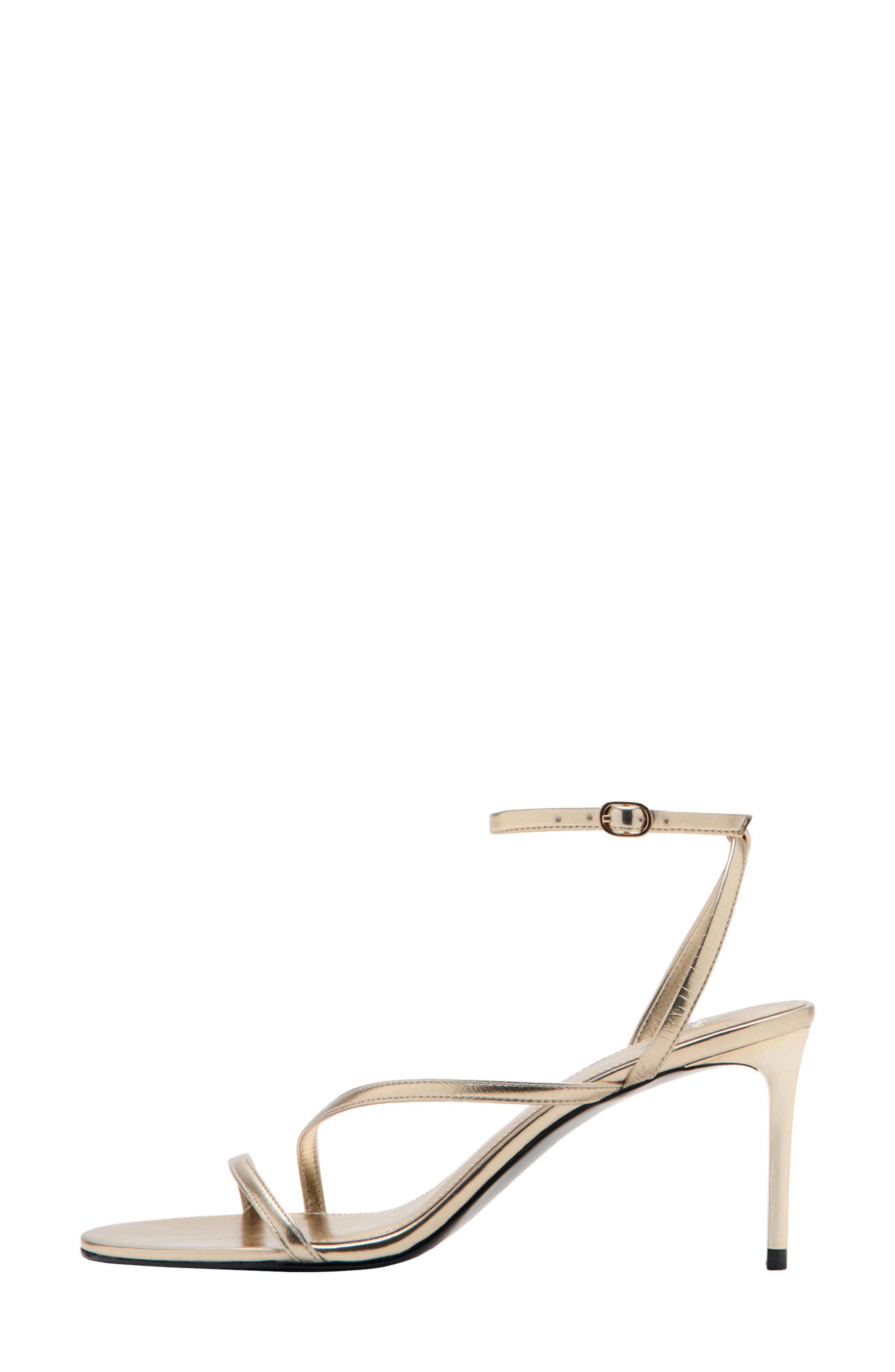 Crossed Strap Heeled Sandal, Alternate, color, GOLD