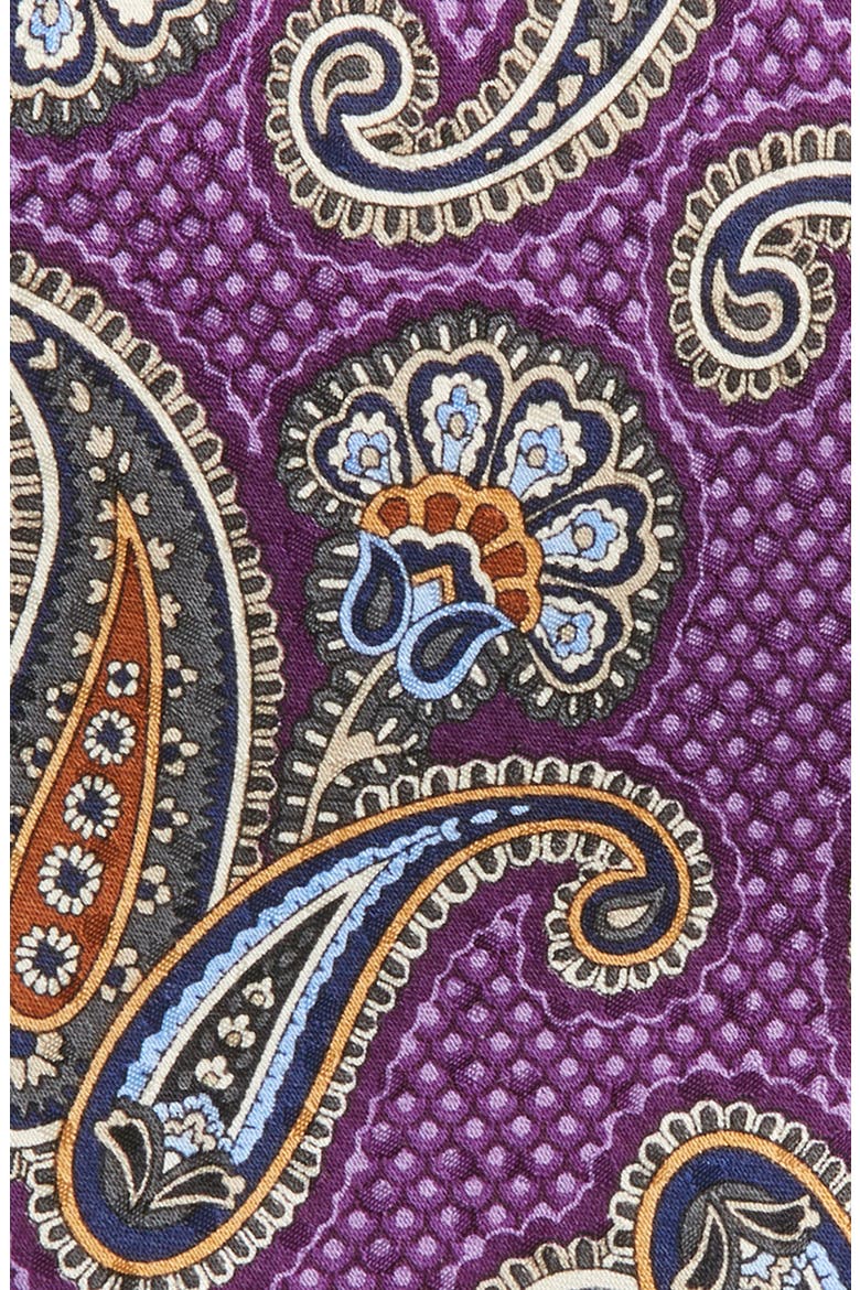 Paisley Silk Tie, Alternate, color, PURPLE