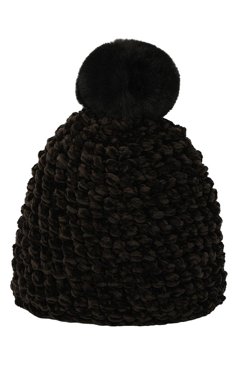 Kurt Geiger London Chunky Chenille Pompom Beanie, Alternate, color, 