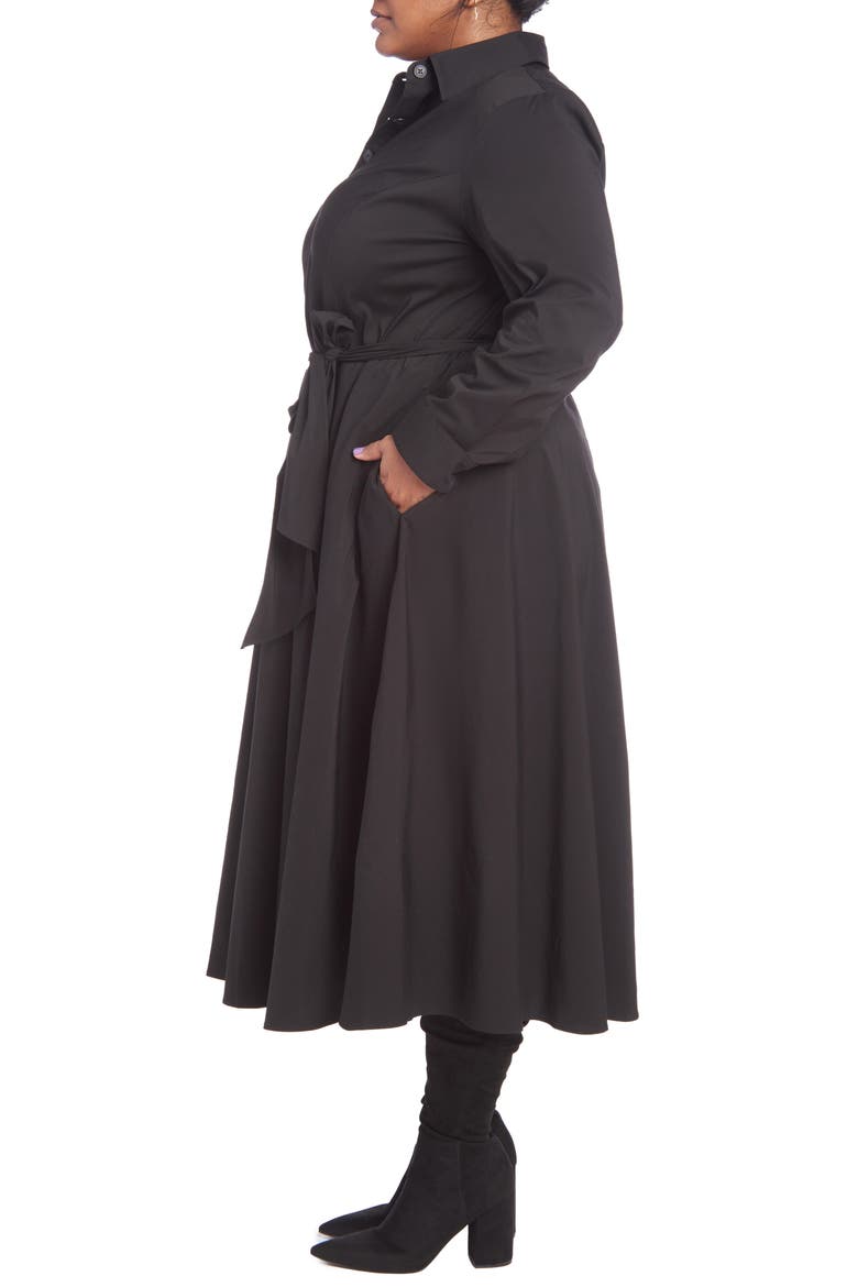 Poplin Shirtdress, Alternate, color, BLACK