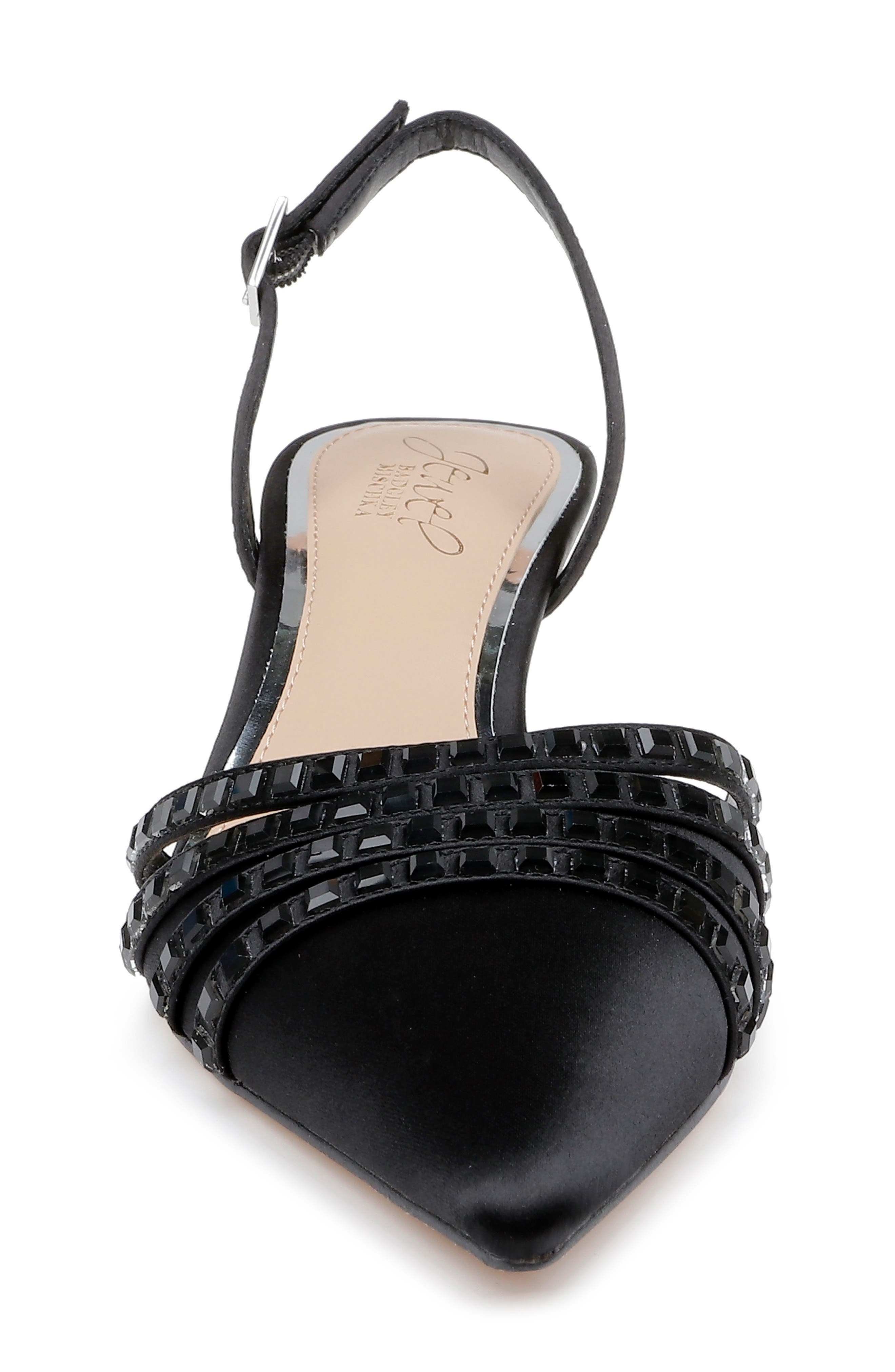Jewel Badgley Mischka Katalina Slingback Pointed Toe Kitten Heel Pump, Alternate, color, 