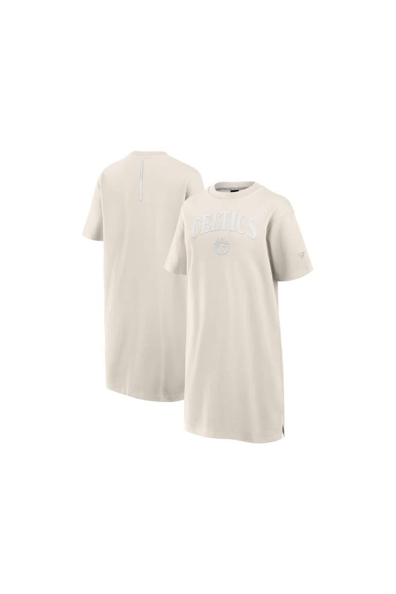 Women's Fanatics  Cream Boston Celtics Elements Go Tri-Blend T-Shirt Dress, Main, color, Cream