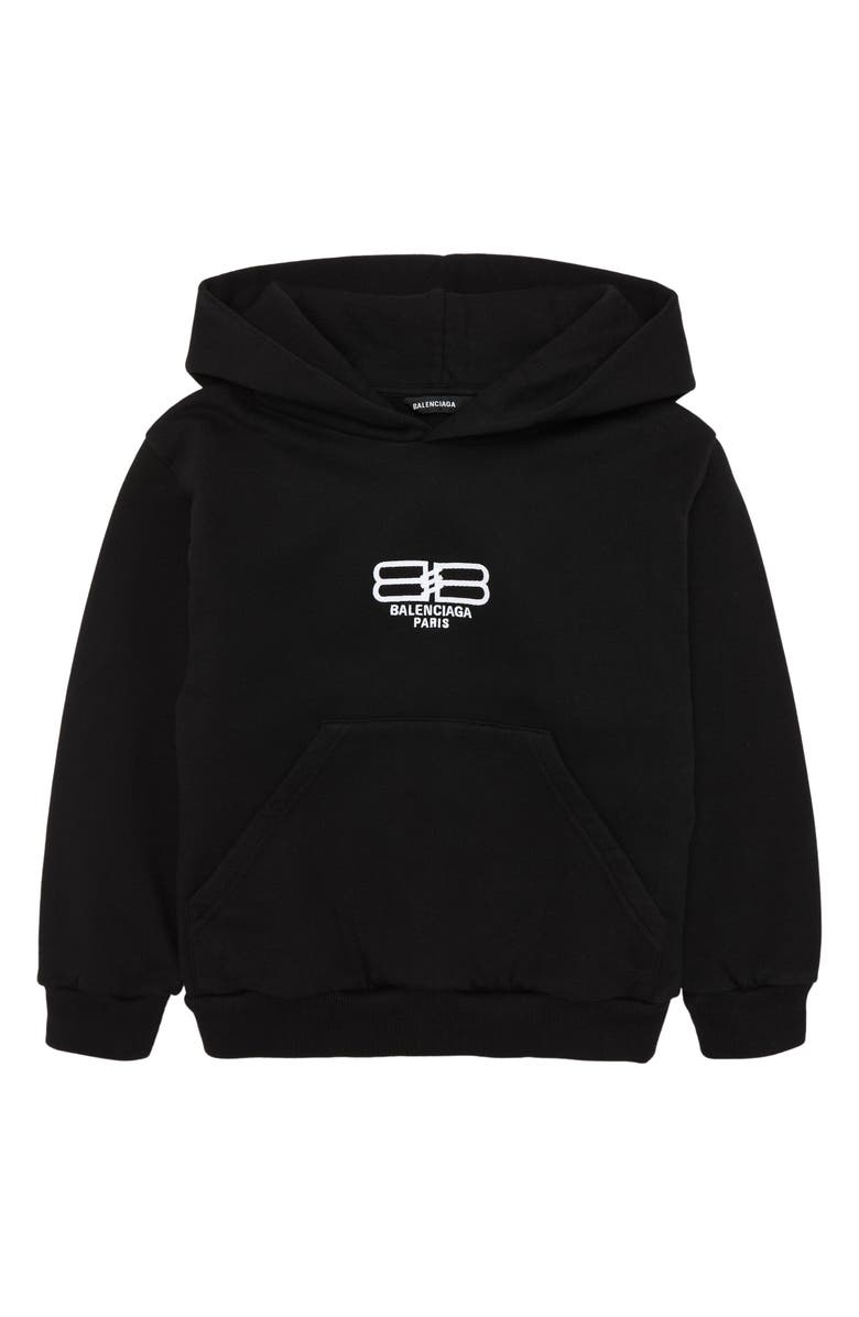 Balenciaga Kids' BB Logo Classic Cotton Fleece Graphic Hoodie, Main, color, 