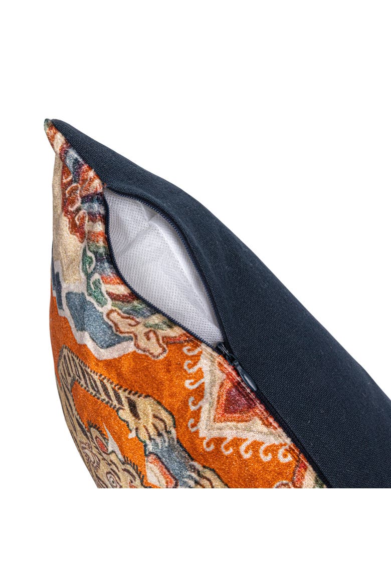 Cotton Velvet Tigers Pattern Lumbar Pillow, Multicolor, Alternate, color, Grey