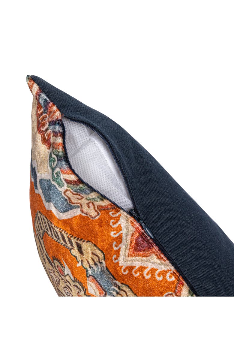 Storied Home Cotton Velvet Tigers Pattern Lumbar Pillow, Multicolor, Alternate, color, Grey