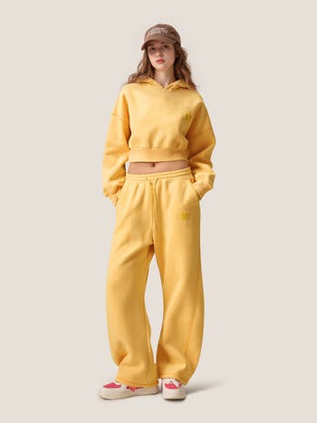AELFRIC EDEN Cloud Essential Fleece Cropped Pullover Hoodie Set
