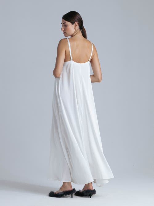 Alas Aphrodite Sleeveless Silk Maxi Dress In White