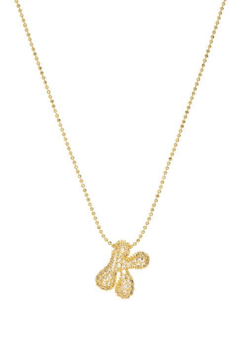 Pavé Bubble Initial Pendant Necklace