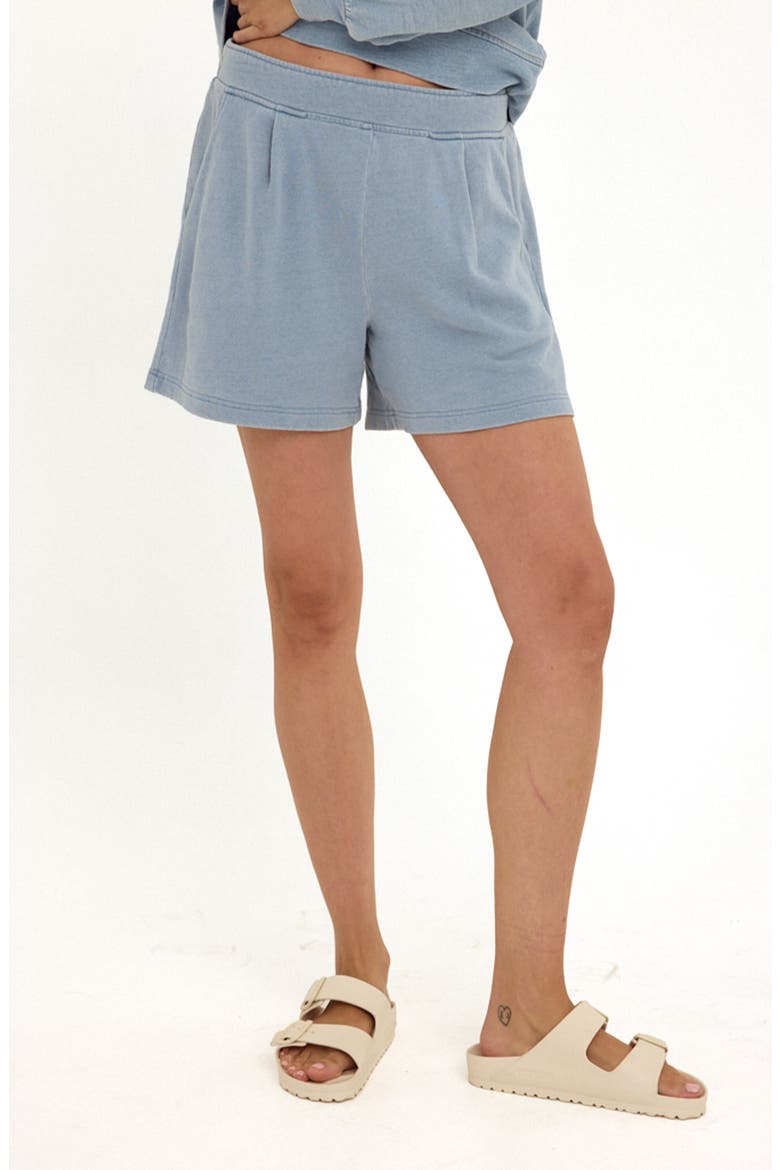 Jessamina Organic Cotton Terry Cloth Shorts, Main, color, LIGHT WASH