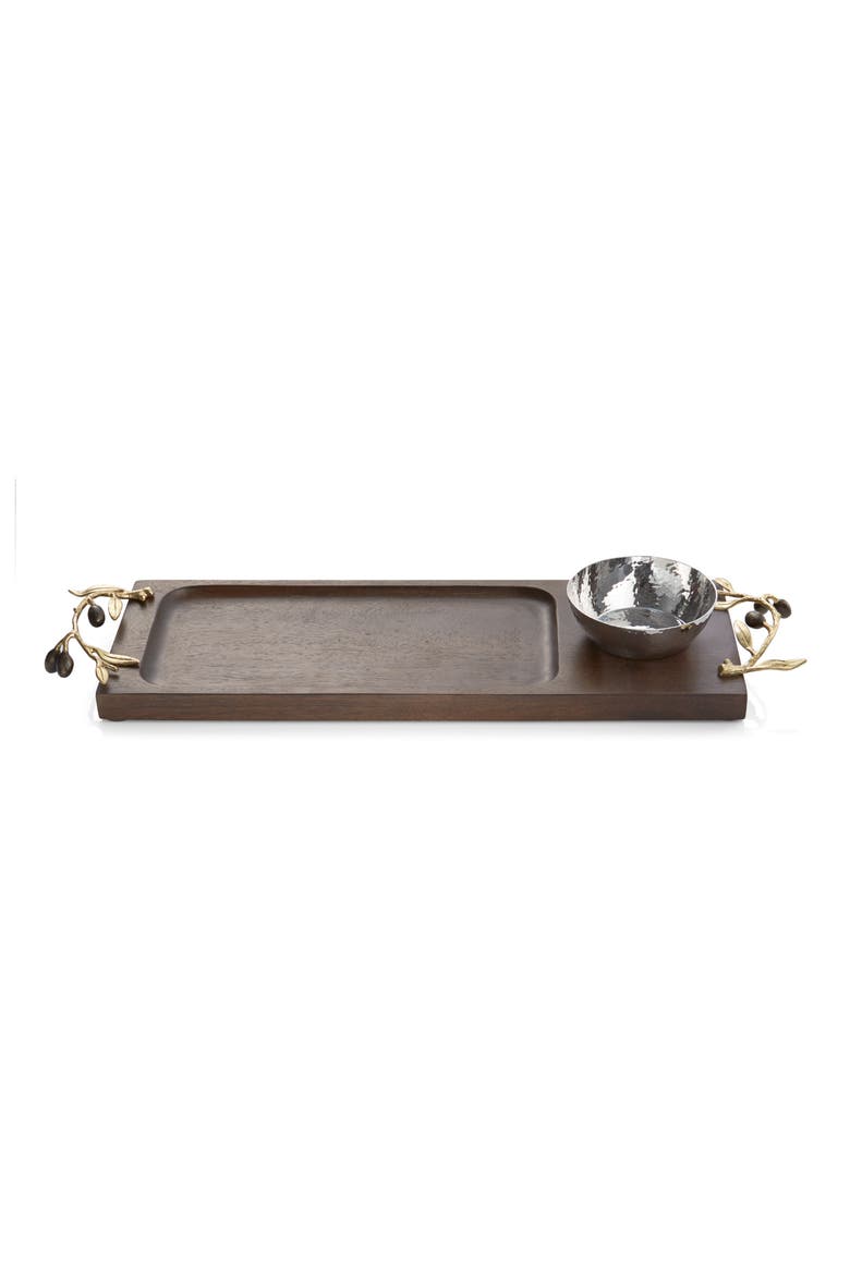 Olive Branch Olive Oil Dipping Board, Main, color, GOLD/ BLACK
