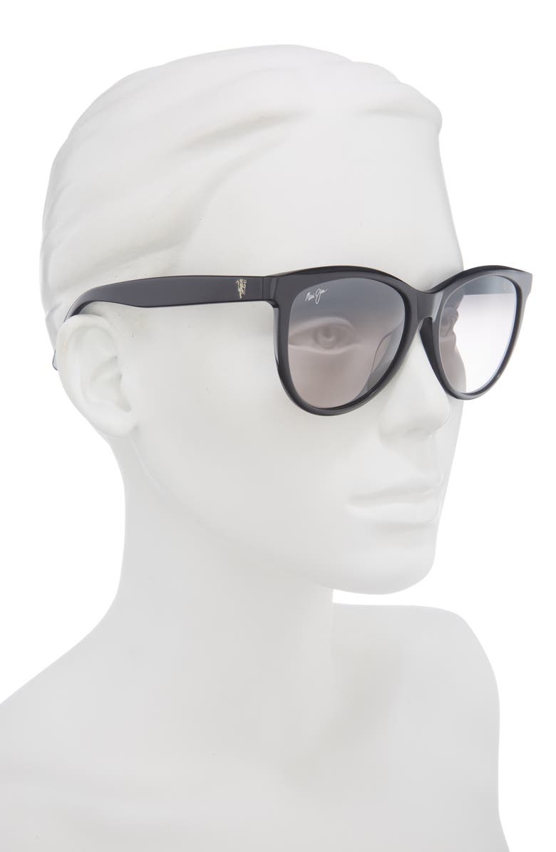 Maui Jim 56mm Cat Eye Sunglasses, Alternate, color, Black Black Grey