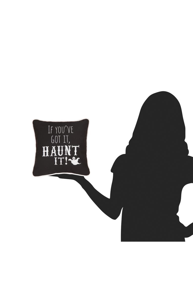If You've Got Haunt It Embroidered Halloween Small/Petite Accent Pillow, 10" x 10", Alternate, color, Black