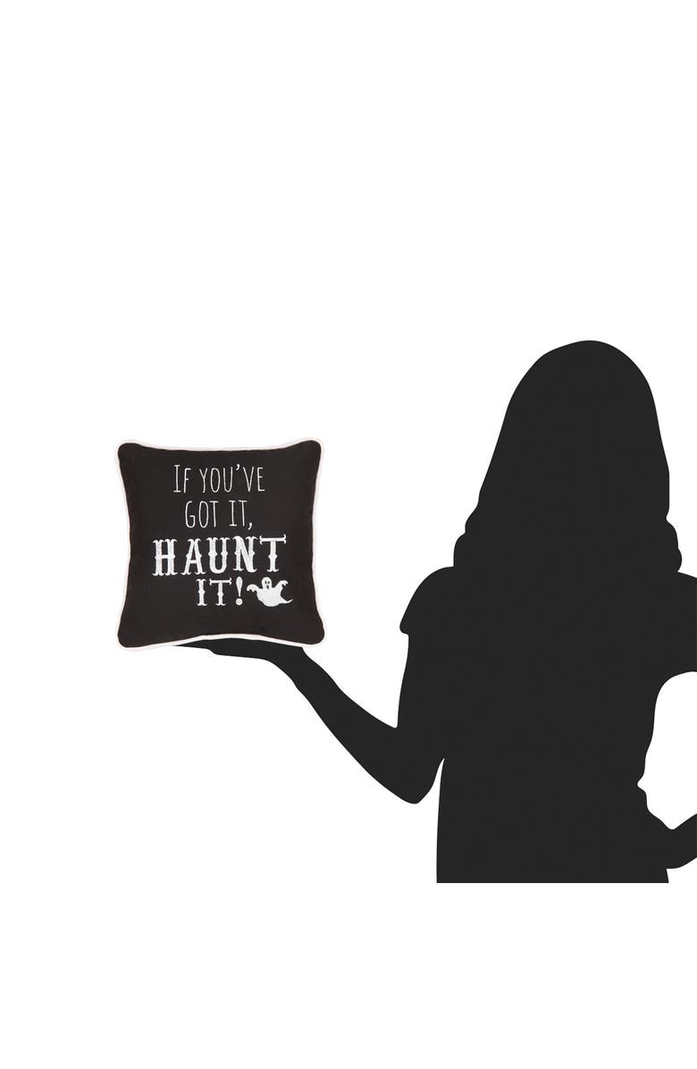 C&F Home If You've Got Haunt It Embroidered Halloween Small/Petite Accent Pillow, 10" x 10", Alternate, color, Black