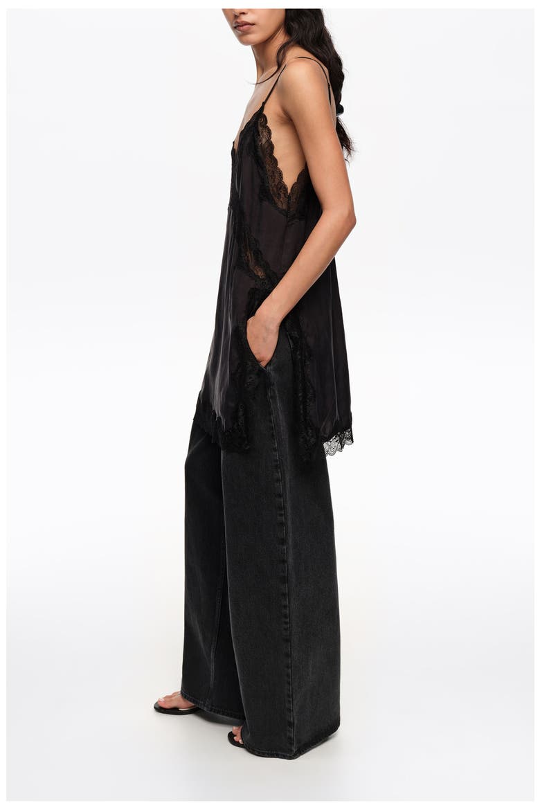 WIDE LEG - Washed Denim Trousers, Alternate, color, WASHED BLACK