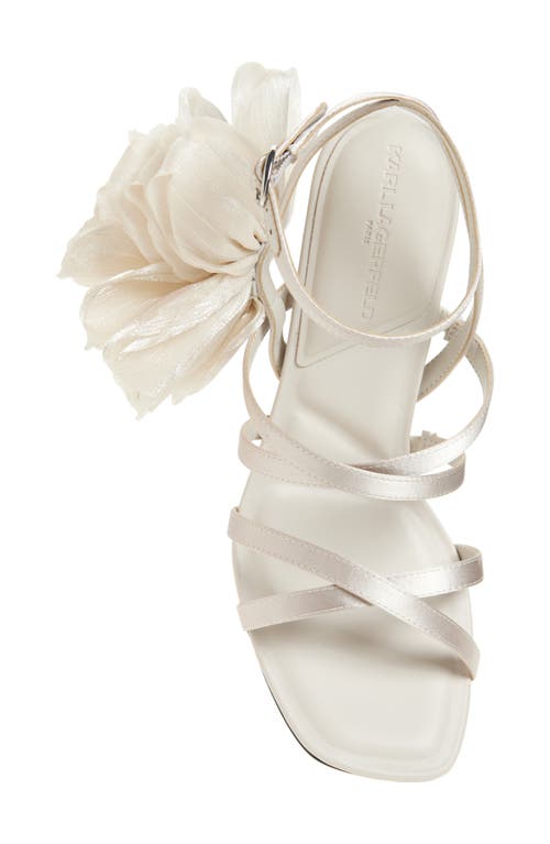 Karl Lagerfeld Paris Caela Rosette Sandal In Soft White