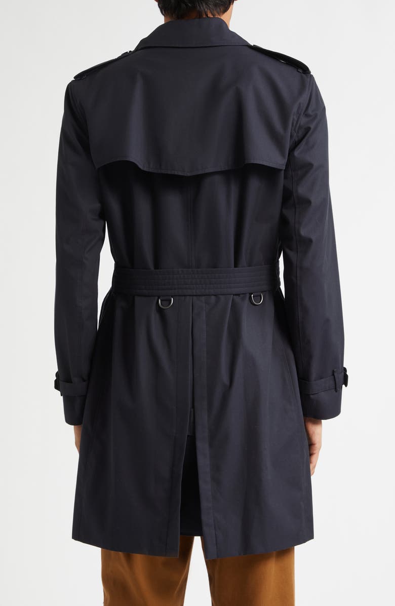 Burberry Kensington Heritage Cotton Trench Coat, Alternate, color, Midnight