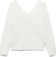 MANGO TEEN Wide V-Neck Cotton Sweater