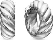 David Yurman Sterling Silver Sculpted Cable Hoop Earrings