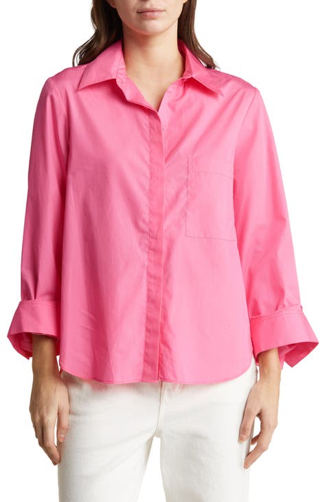 Long Sleeve Button-Up Tunic Shirt