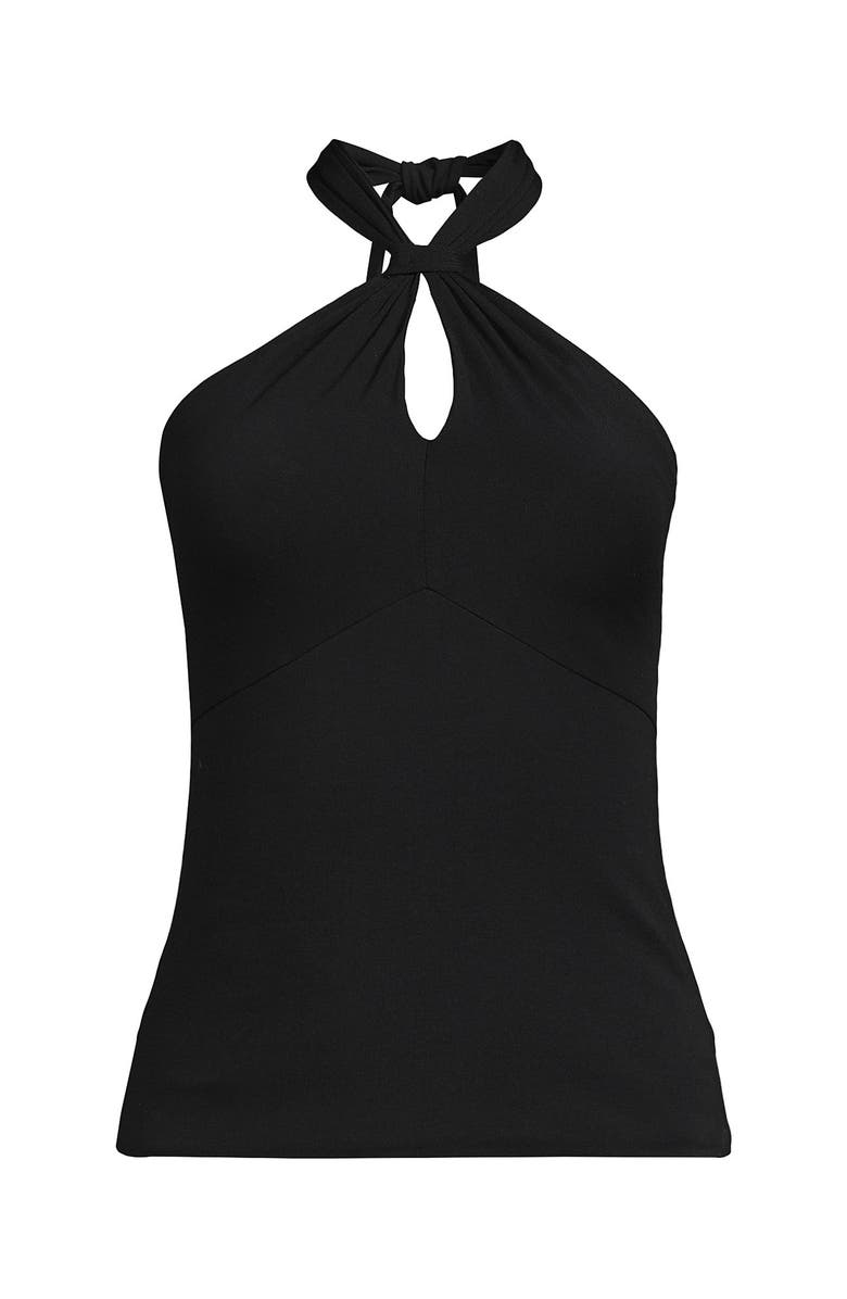 Lands' End Slender Twist Front Halter Top, Alternate, color, Black