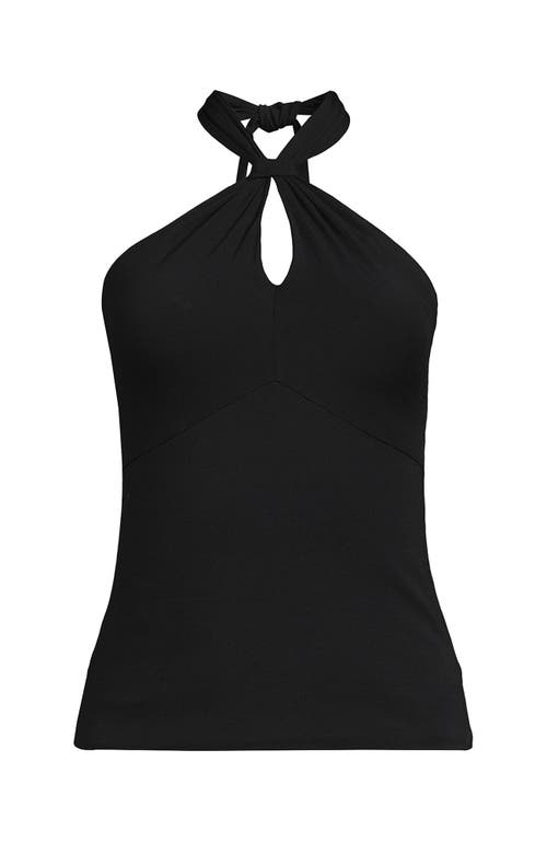 Lands' End Slender Twist Front Halter Top In Black