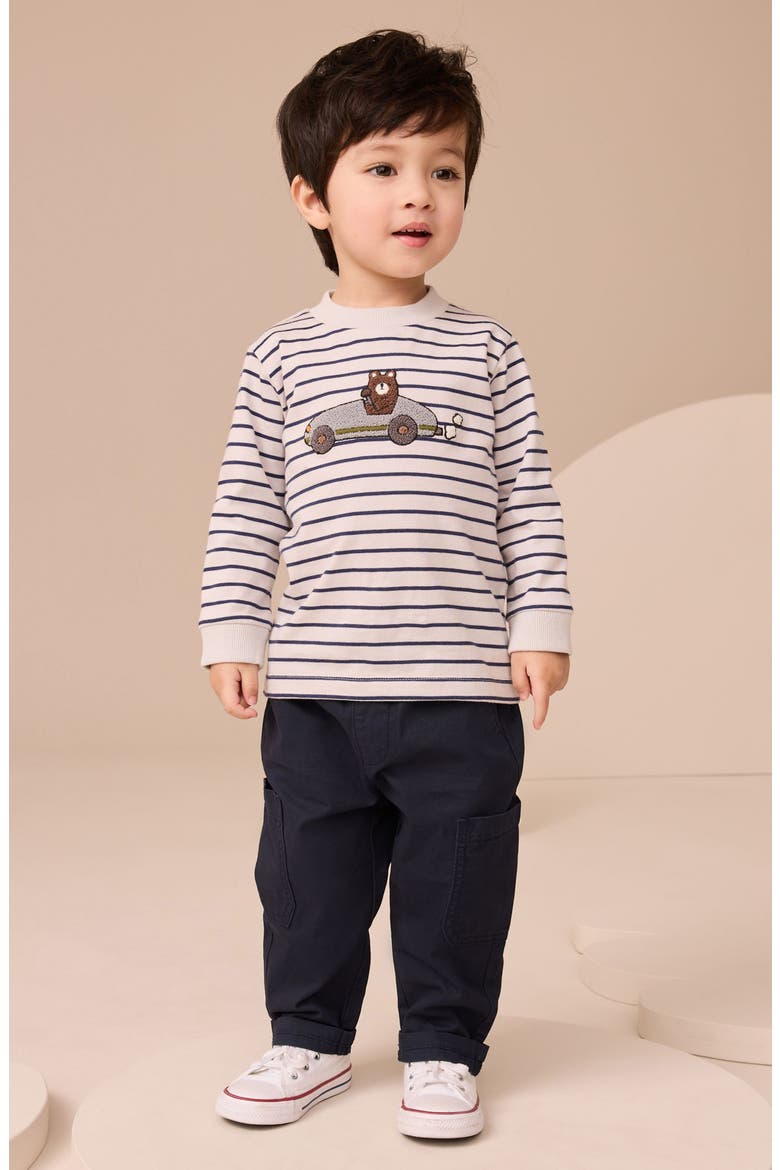 Kids' Appliqué Long Sleeve Cotton Graphic T-Shirt, Alternate, color, WHITE MULTI