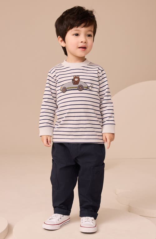 Next Kids' Appliqué Long Sleeve Cotton Graphic T-shirt In White