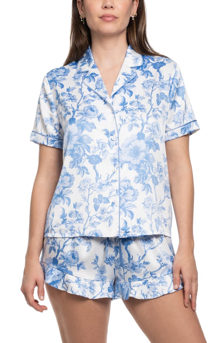 In Bloom by Jonquil Molleigh Satin Short Pajamas, Main, color, Ivory