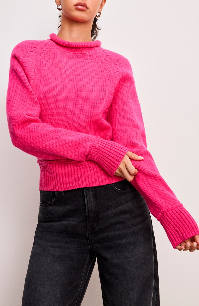 Good American Mock Neck Sweater, Main, color, Ballerina Pink004