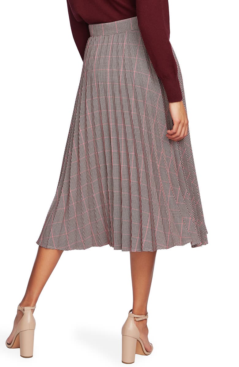 Court & Rowe Houndstooth Pleated Midi Skirt, Alternate, color, 