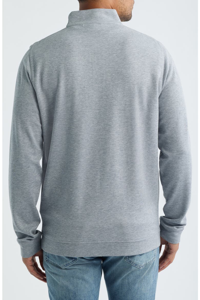 Comfort Interlock Organic Cotton Blend Quarter Zip Pullover, Alternate, color, GALE GREY