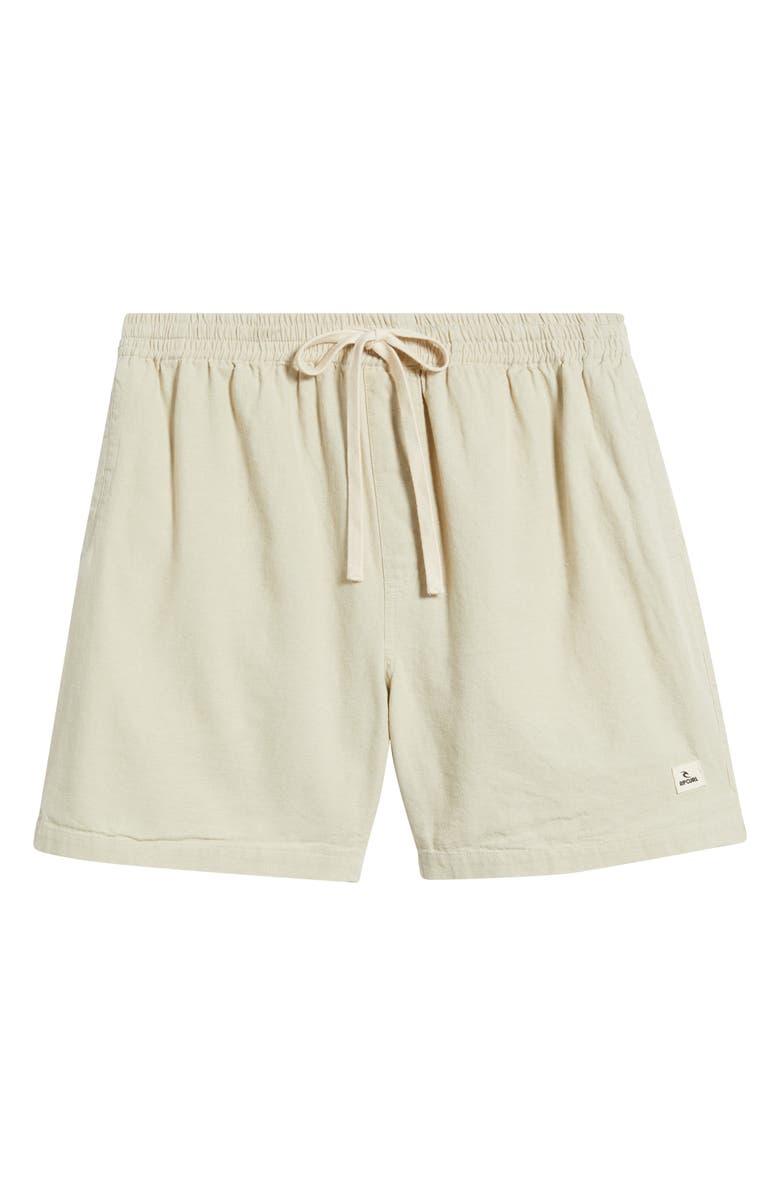 Rip Curl Rico Volley Linen & Cotton Drawstring Shorts, Alternate, color, Khaki