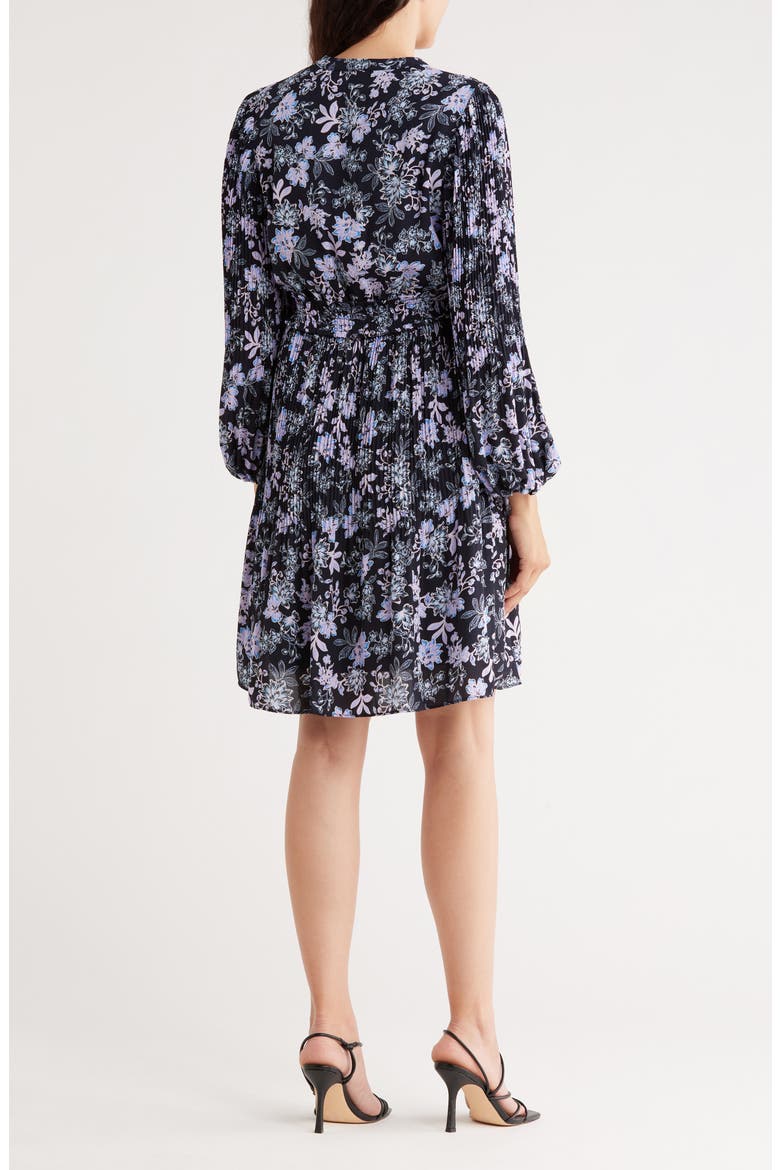 Long Sleeve Chiffon Dress, Alternate, color, NAVY PRINT