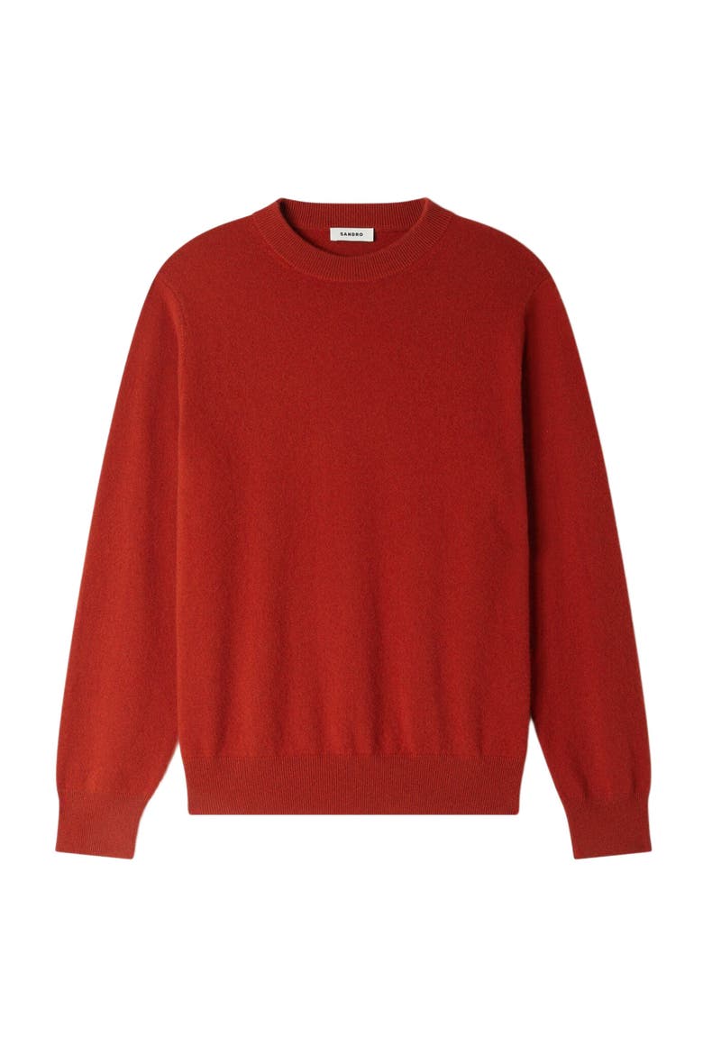 Cashmere crew neck sweater, Alternate, color, Burnt orange