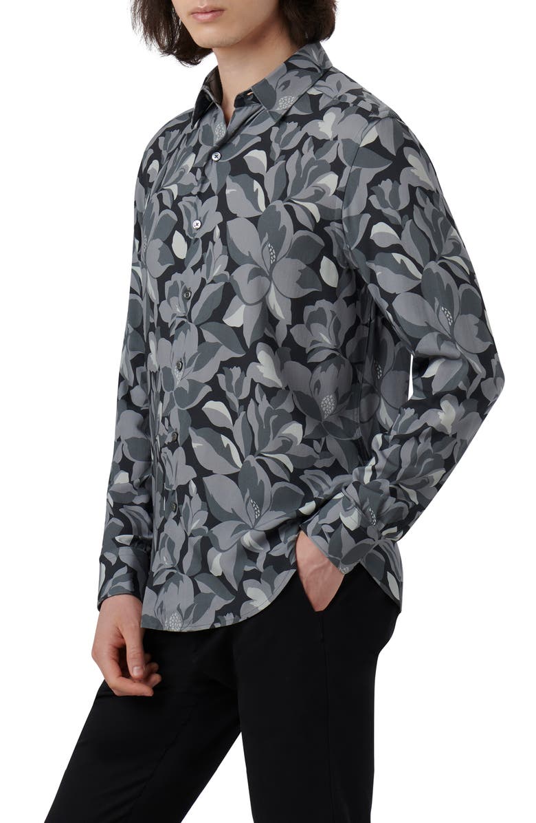 Bugatchi Julian Shaped Fit Floral Button-Up Shirt, Alternate, color,