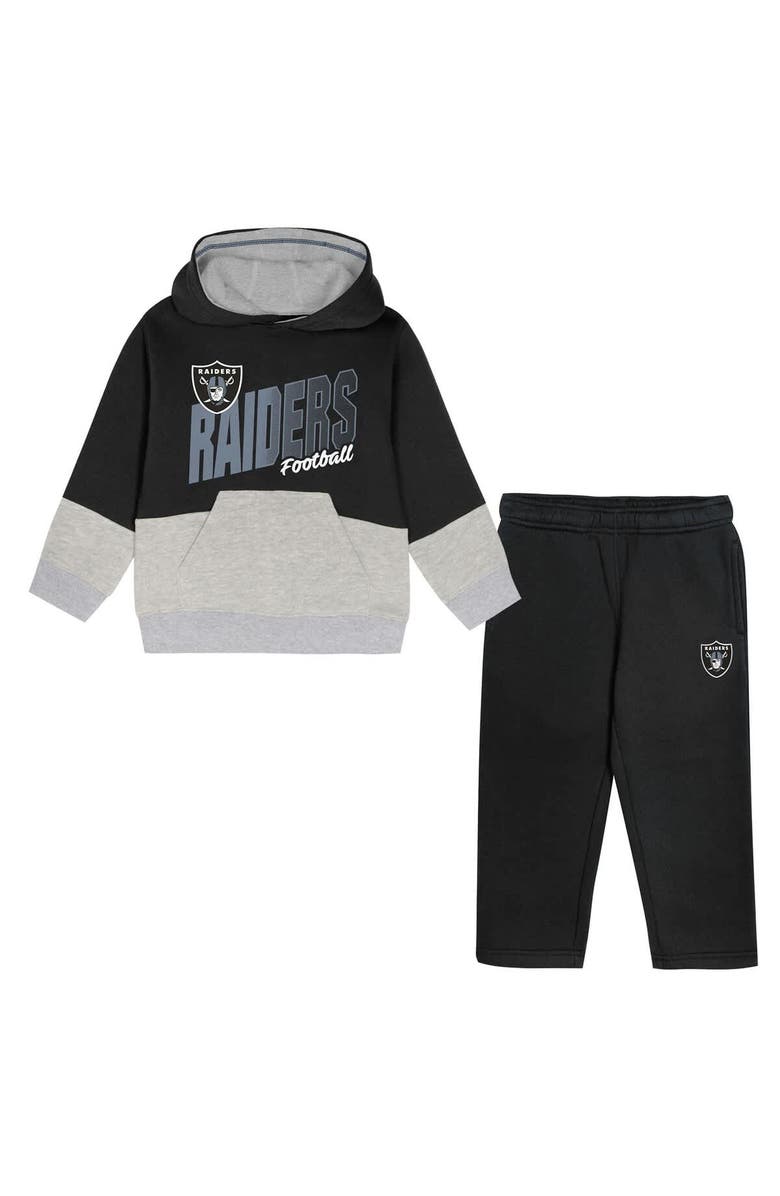 Outerstuff Toddler Outerstuff Black Las Vegas Raiders Lineman Fleece Hoodie & Pants Set, Main, color, Black