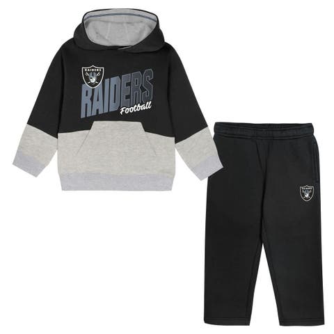 Toddler Outerstuff Black Las Vegas Raiders Lineman Fleece Hoodie & Pants Set