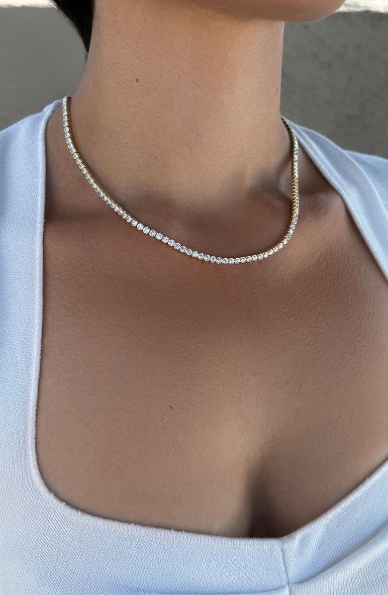 Adornia Crystal Tennis Necklace, Alternate, color, Gold