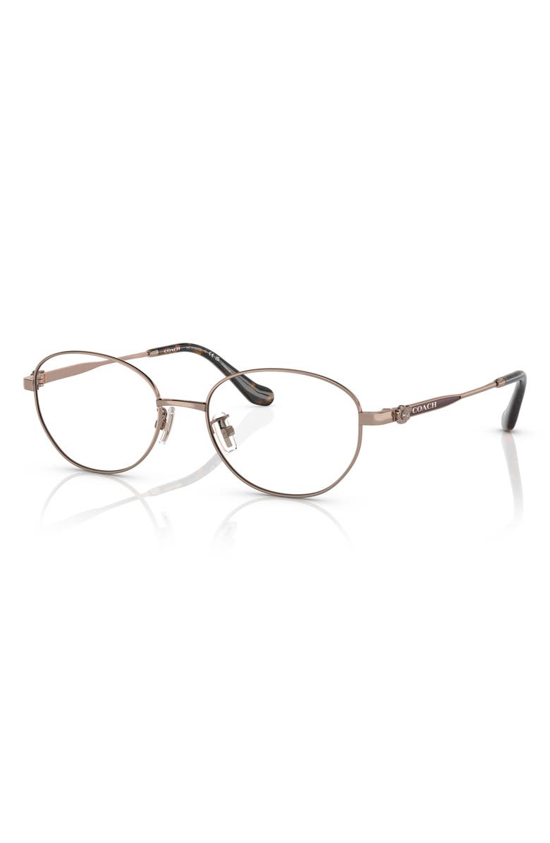 COACH 53mm Oval Optical Glasses, Alternate, color, Shiny Rose Gold / Demo Lens