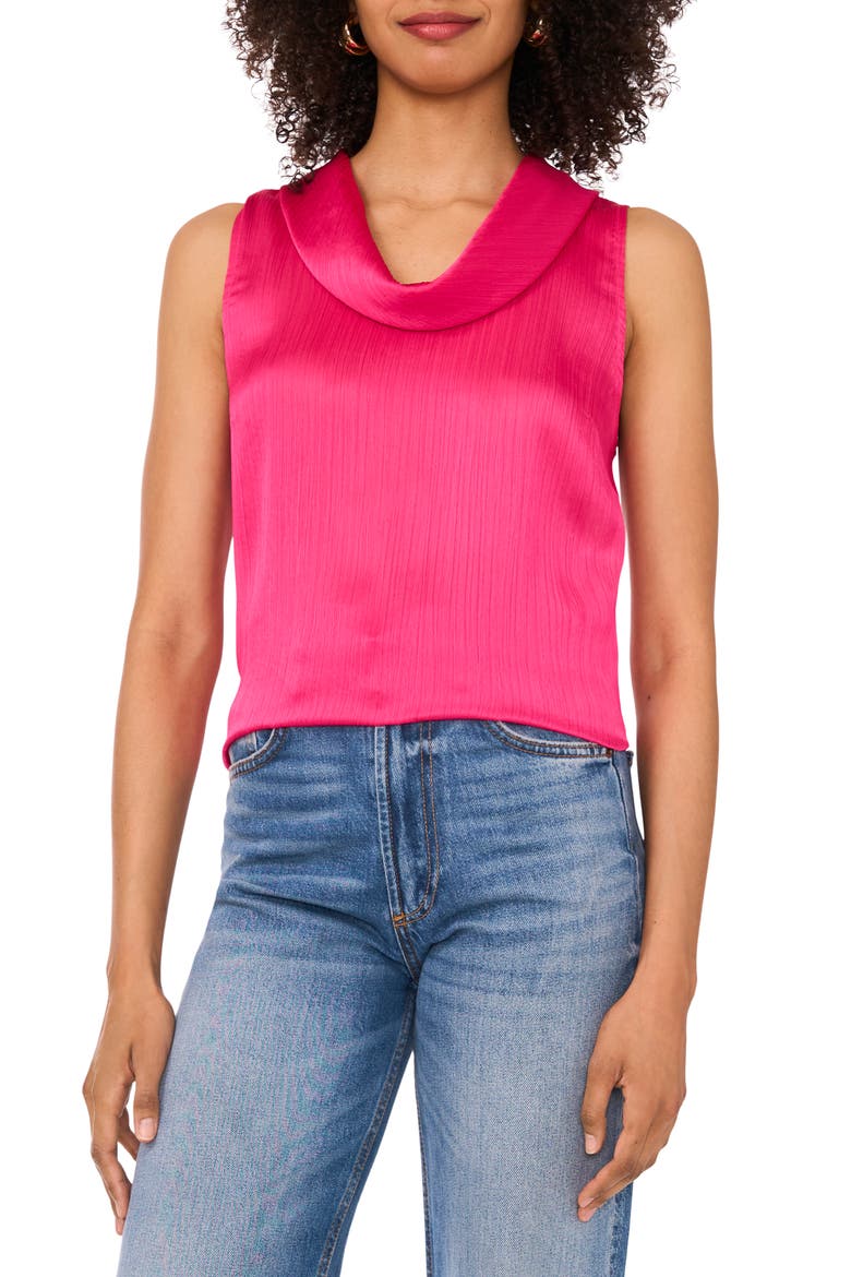 Cowl Neck Sleeveless Top, Main, color, BEETROOT PINK