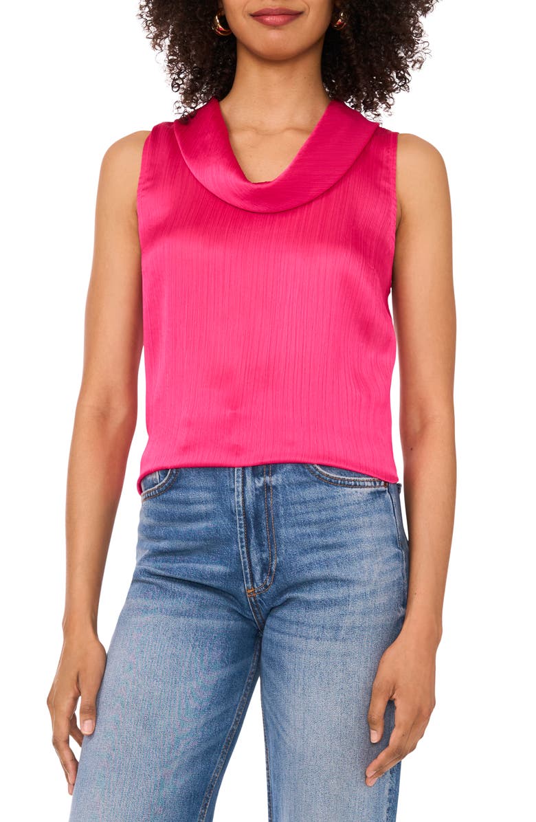 Vince Camuto Cowl Neck Sleeveless Top, Main, color, Beetroot Pink