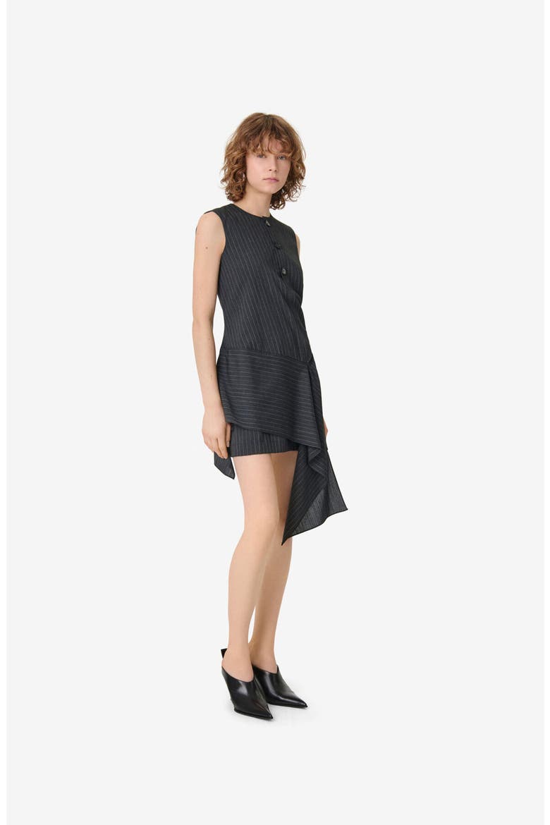 The Klea Mini Dress, Alternate, color, DARK GREY PINSTRIPES