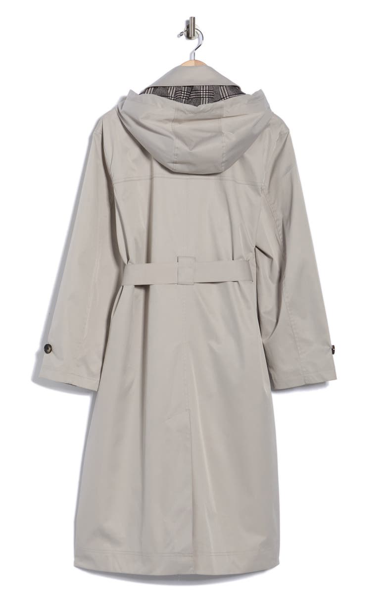Bernardo Hooded Functional Raincoat, Alternate, color, Ash