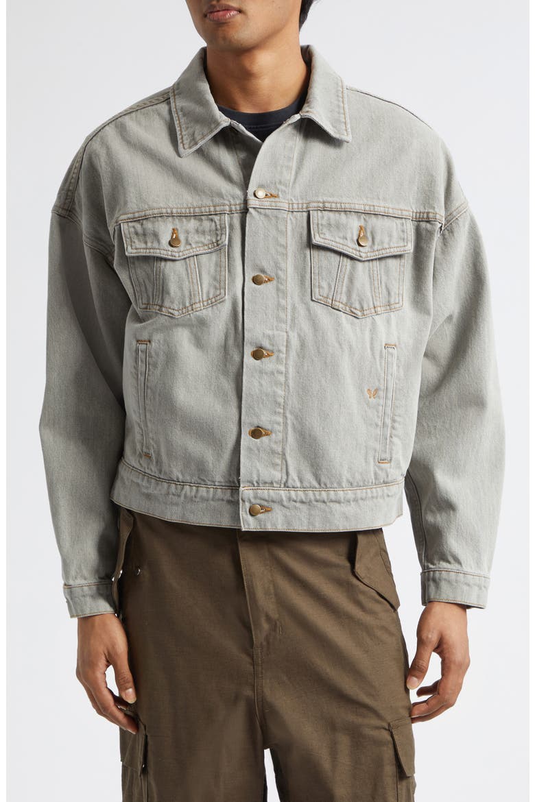 Denim Trucker Jacket, Main, color, LIBERTY GREY