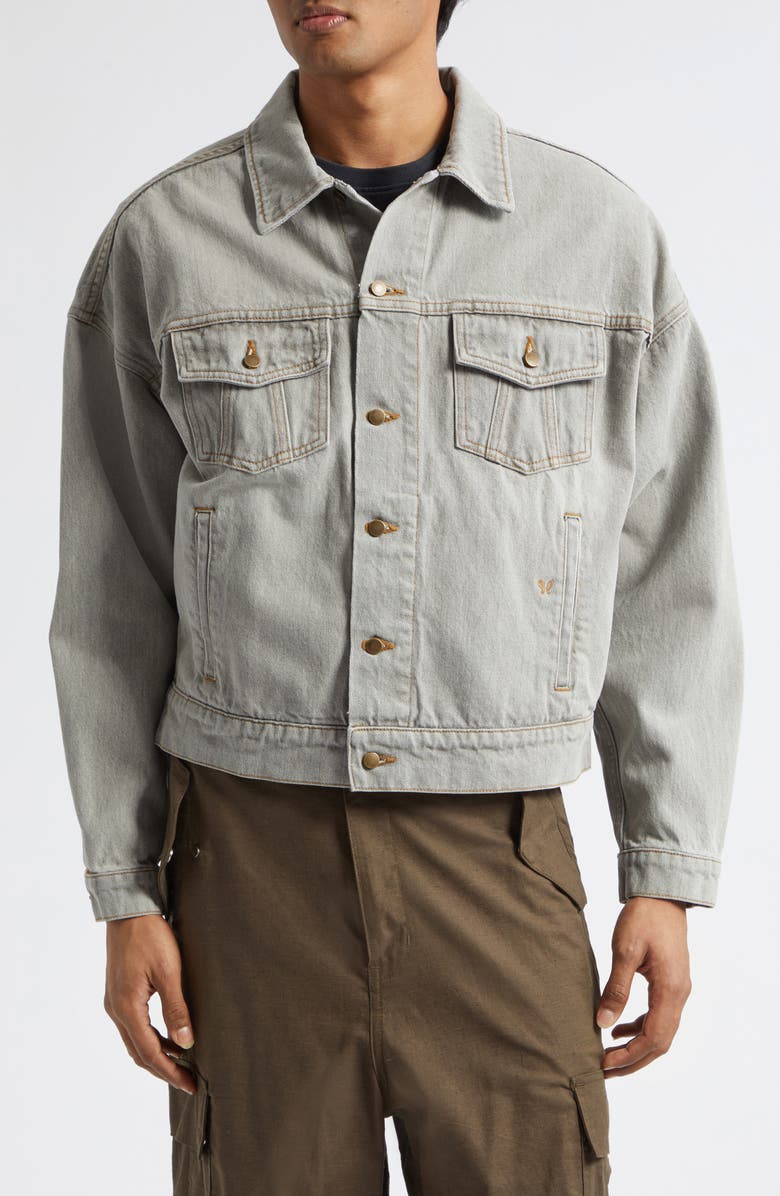 Rhude Denim Trucker Jacket, Main, color, Liberty Grey