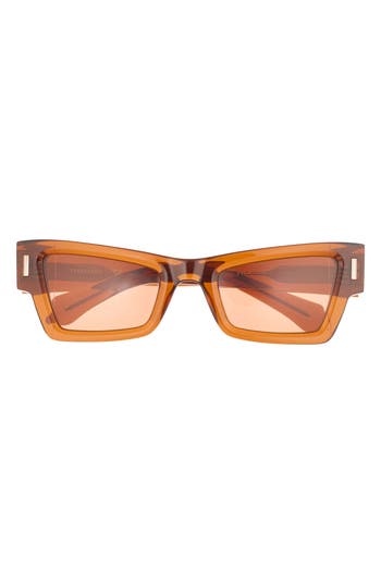Ferragamo Rivets 53mm Modified Rectangular Sunglasses In Brown