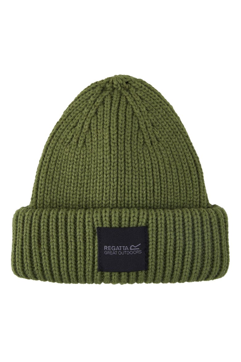 Childrens/Kids Connora Fisherman Logo Beanie, Main, color, Nephrite Green