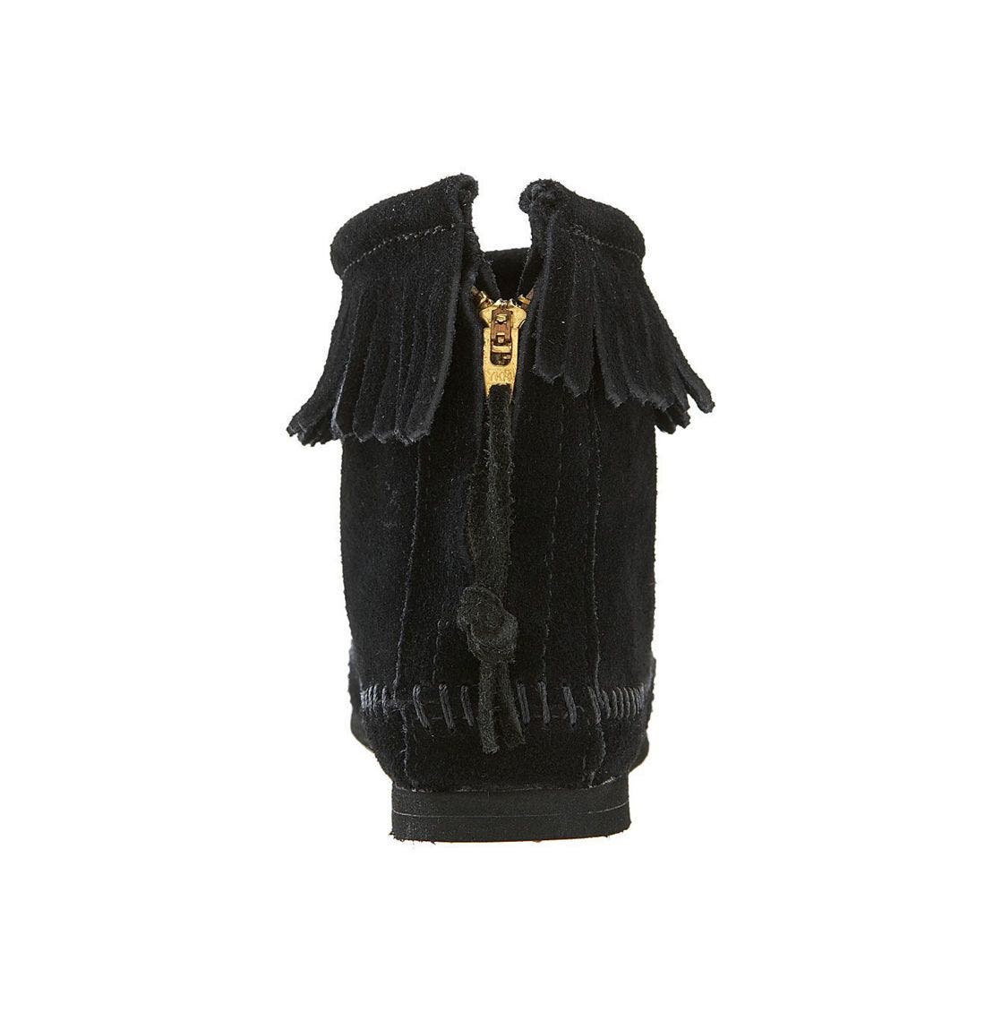 Fringed Short Boot, Alternate, color, BLACK
