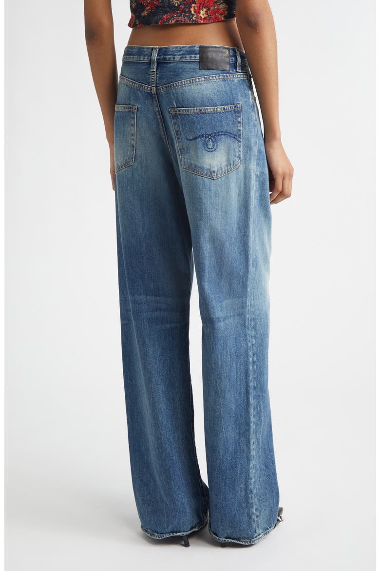 Damon Pleated Wide Leg Jeans, Alternate, color, KELLEN BLUE